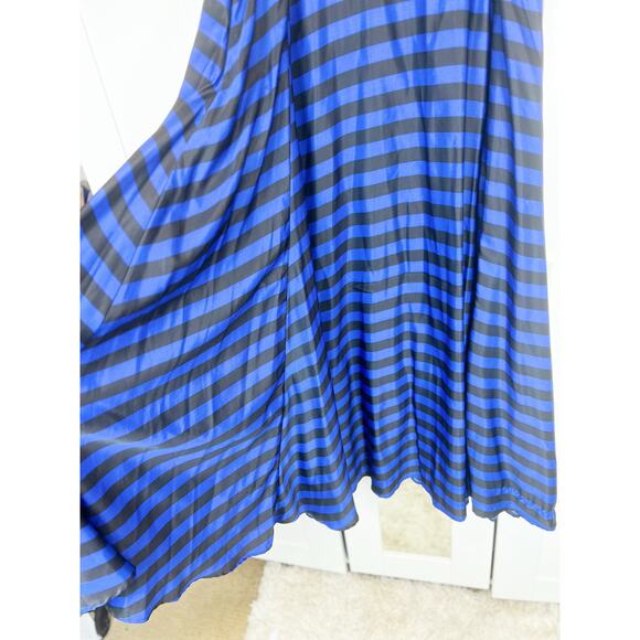 Gracia Black White Striped High Waist A-Line Flare Maxi Skirt XL - Picture 2 of 6